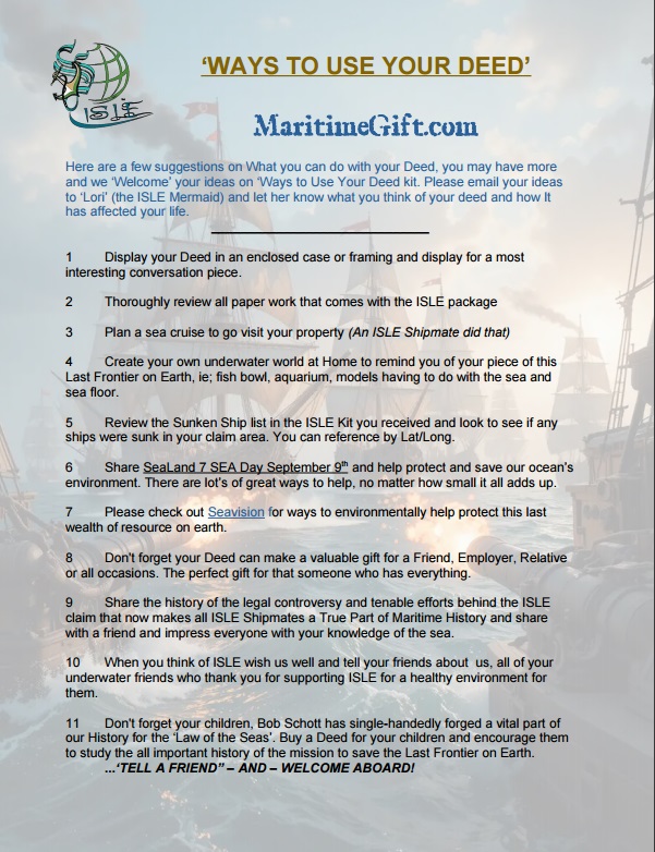 ISLE Claim Deed\ owners Ways to Use Your Deed