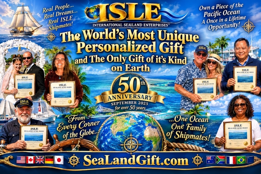 ISLE SeaLand Acre of Pacific Ocean Claim Deed owners